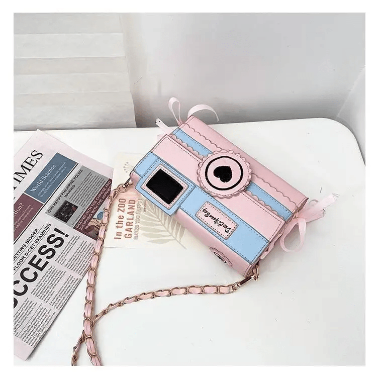 Kawaii Harajuku Camera Shaped 3D Purse in Pink and Blue - Cosparty