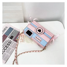 Kawaii Harajuku Camera Shaped 3D Purse in Pink and Blue - purse