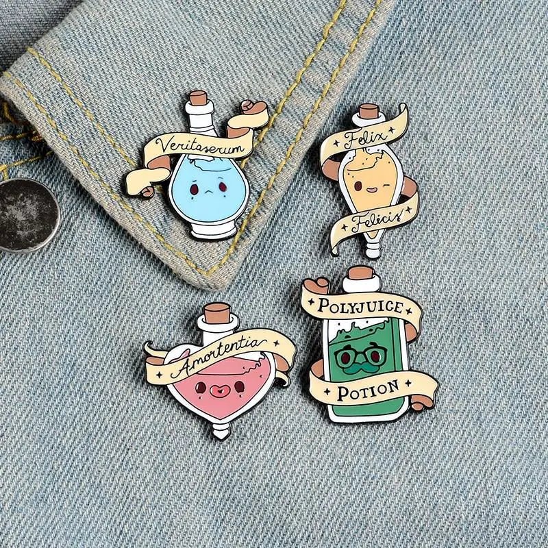 Kawaii Harry Potter Inspired Bubbling Potion Enamel Pins - Cosparty