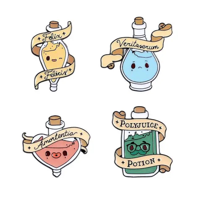 Kawaii Harry Potter Inspired Bubbling Potion Enamel Pins - Set Of 4 (Save $10) - pin