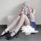 Kawaii Hello Kitty Printed Fishnet Tights for Cospartys and Gothic Style - Cosparty