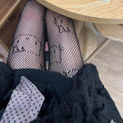 Kawaii Hello Kitty Printed Fishnet Tights for Cospartys and Gothic Style - Cosparty