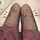 Kawaii Hello Kitty Printed Fishnet Tights for Cospartys and Gothic Style - Cosparty