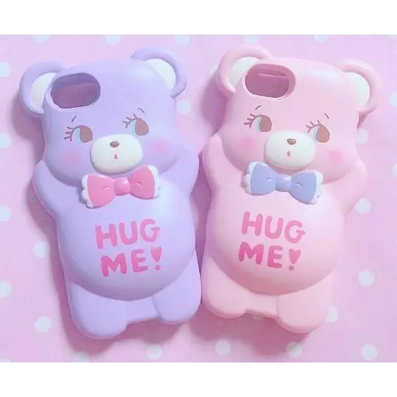 Kawaii Hug Me Bear 3D Rubber iPhone Case for Protection - phone case