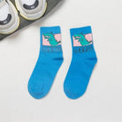 Kawaii Japanese Harajuku Cotton Prehistoric Socks - Blue Dinosaur - socks