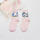 Kawaii Japanese Harajuku Cotton Prehistoric Socks - Pink Cat - socks