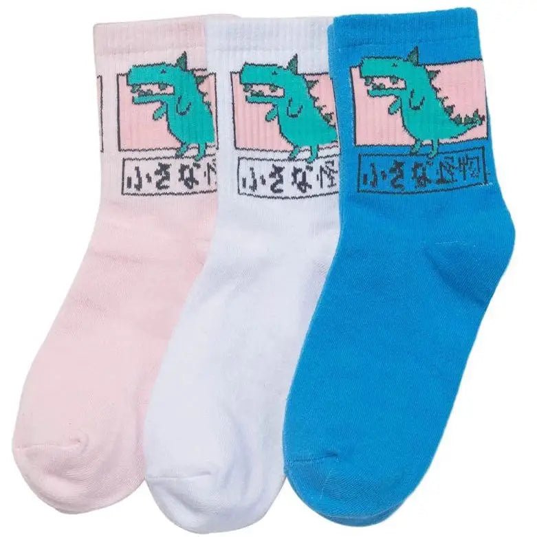 Kawaii Japanese Harajuku Cotton Prehistoric Socks - Cosparty
