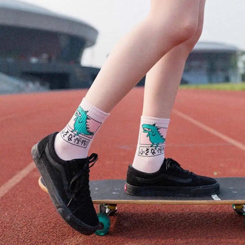 Kawaii Japanese Harajuku Cotton Prehistoric Socks - Cosparty
