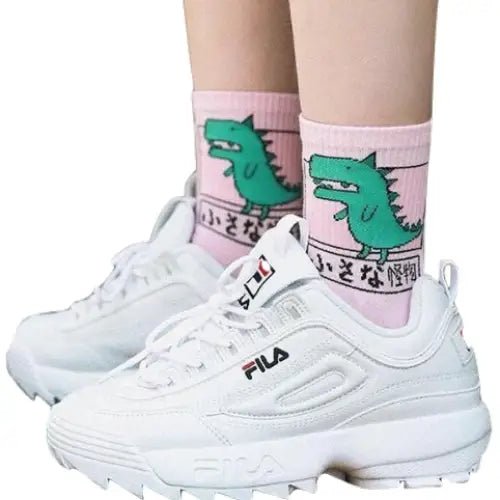 Kawaii Japanese Harajuku Cotton Prehistoric Socks - Cosparty