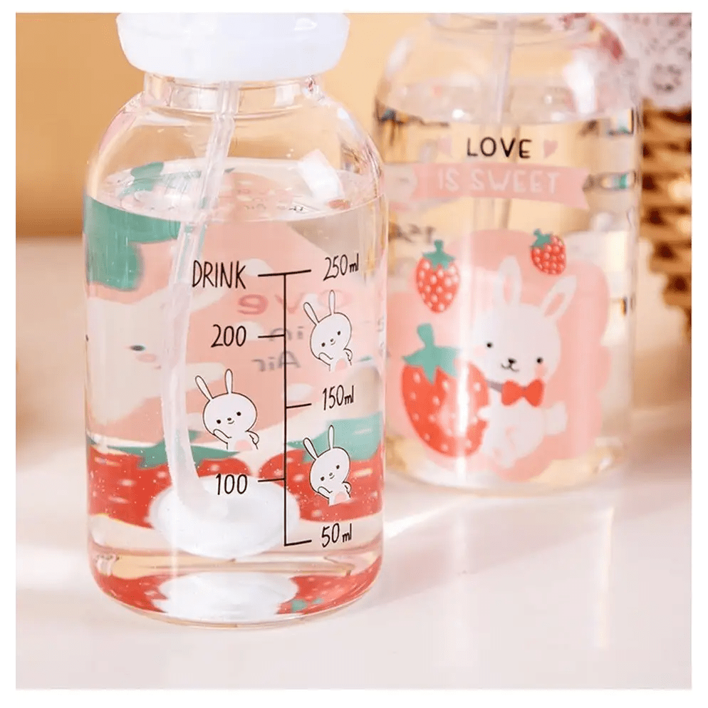 Kawaii Japanese Strawberry Bunny Sippy Cup for Cute Cospartys - Cosparty
