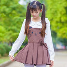 Kawaii Jumper Dress with Pleated Skirt and Criss Cross Straps - Dress