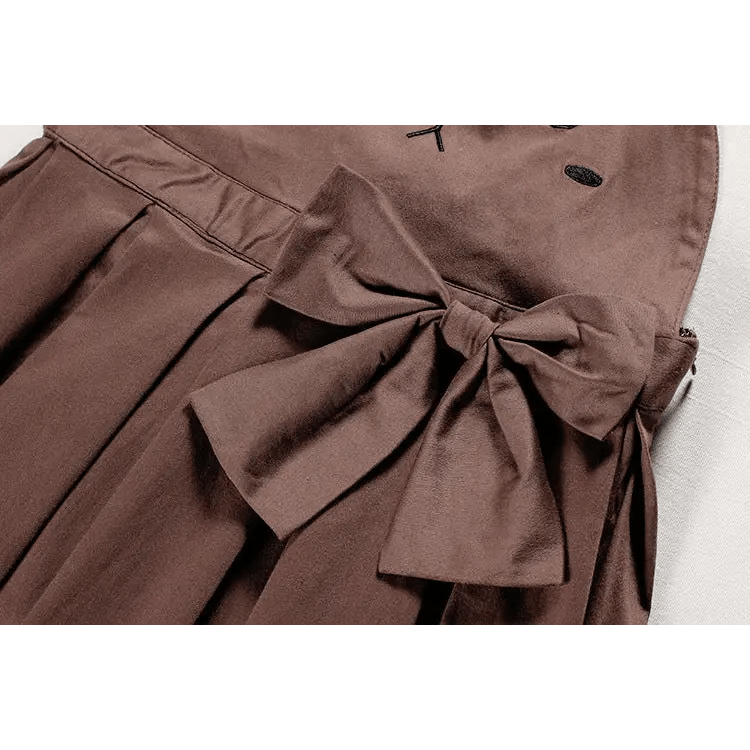 Kawaii Jumper Dress with Pleated Skirt and Criss Cross Straps - Cosparty