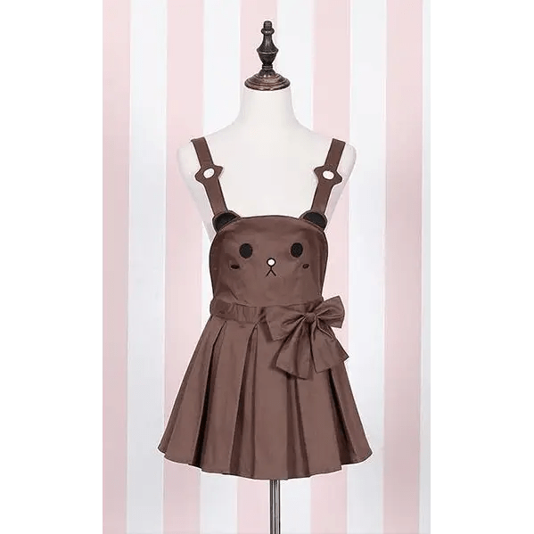 Kawaii Jumper Dress with Pleated Skirt and Criss Cross Straps - Cosparty