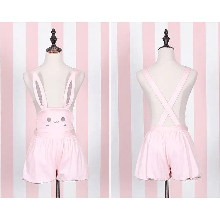 Kawaii Jumper Dress with Pleated Skirt and Criss Cross Straps - Cosparty