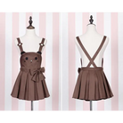 Brown bear kitty cat jumper dress pleated skirt dunagrees little space ddlg abdl cgl cglre age regression kawaii fashion outfit