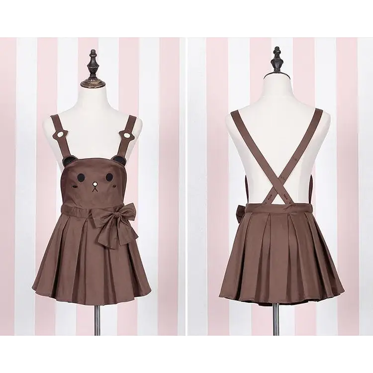 Brown bear kitty cat jumper dress pleated skirt dunagrees little space ddlg abdl cgl cglre age regression kawaii fashion outfit