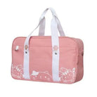 Kawaii Kitten Duffle Bag with Hand Embroidery Cat Paw Details - bags