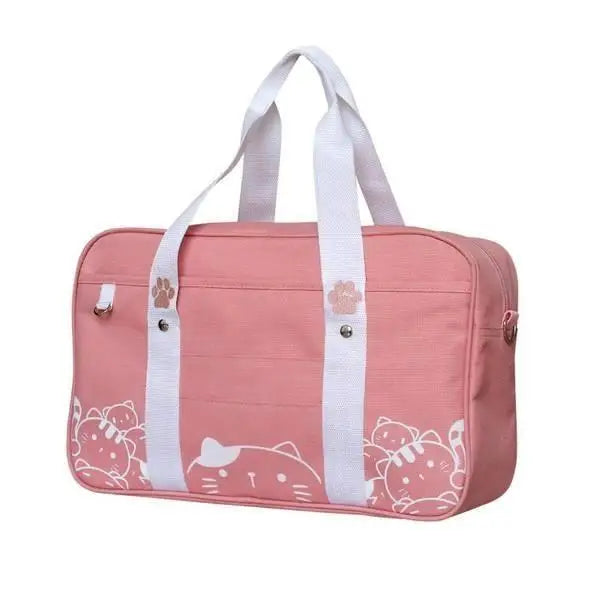 Pink Kawaii Kitty Cat Duffle Bag Purse Handbag Messenger Tote