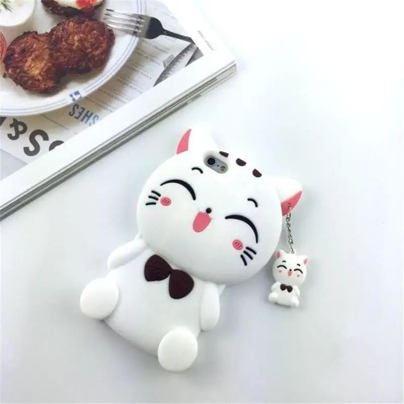 Kawaii Kitty Cat 3D Rubber iPhone Case for Ultimate Protection - Cosparty