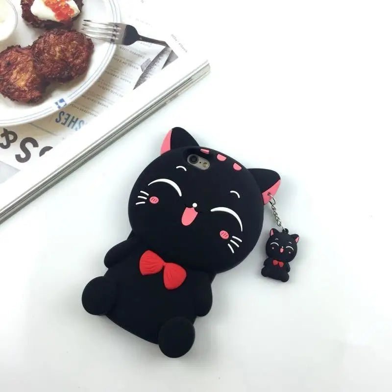 Kawaii Kitty Cat 3D Rubber iPhone Case for Ultimate Protection - Cosparty