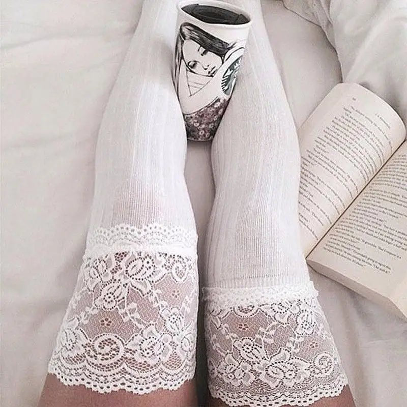 Kawaii Lace Stockings for Elegant Over - the - Knee Style - Cosparty