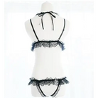 Kawaii Lacey Intimate Wear with Crotchless Panties and Harness - bdsm