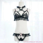 Kawaii Lacey Intimate Wear with Crotchless Panties and Harness - bdsm