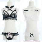 Kawaii Lacey Intimate Wear with Crotchless Panties and Harness - Cosparty