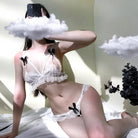 Kawaii Lacey Intimate Wear with Crotchless Panties and Harness - Cosparty
