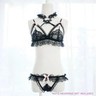 Kawaii Lacey Intimate Wear with Crotchless Panties and Harness - Cosparty