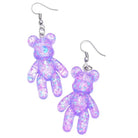 Kawaii Large Bear Earrings in Bright Glittery Colors - Cosparty