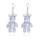 Kawaii Large Bear Earrings in Bright Glittery Colors - Cosparty