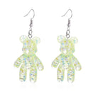 Kawaii Large Bear Earrings in Bright Glittery Colors - Cosparty