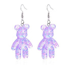 Kawaii Large Bear Earrings in Bright Glittery Colors - Cosparty