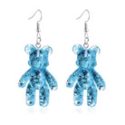 Kawaii Large Bear Earrings in Bright Glittery Colors - Cosparty
