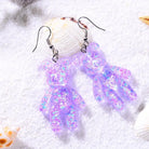 Kawaii Large Bear Earrings in Bright Glittery Colors - earrings