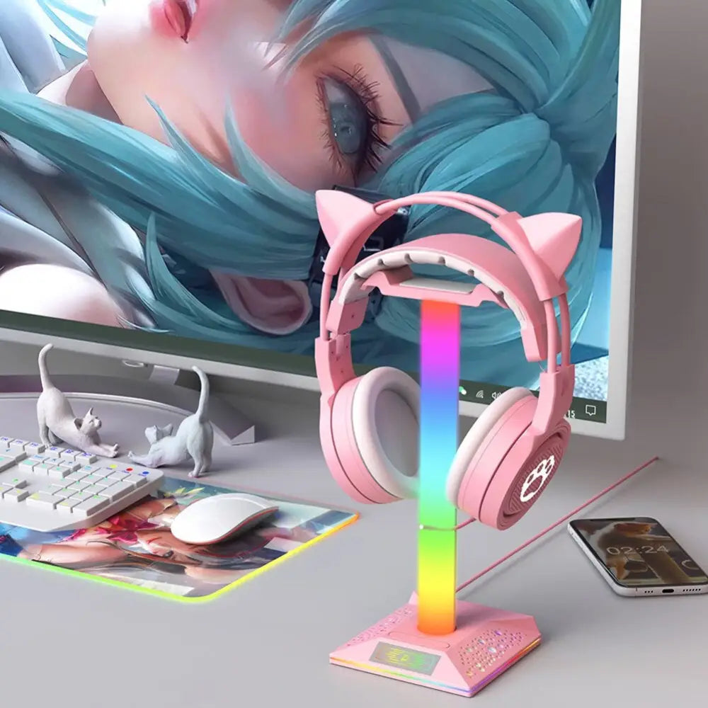 Kawaii LED Headset Stand for a Stylish Gaming Setup