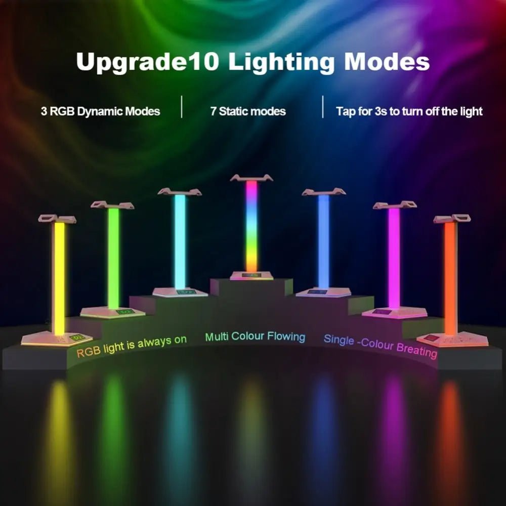 Kawaii LED Headset Stand for a Stylish Gaming Setup - Cosparty