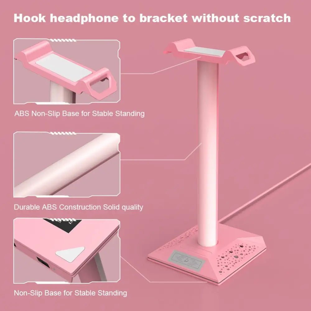 Kawaii LED Headset Stand for a Stylish Gaming Setup - Cosparty