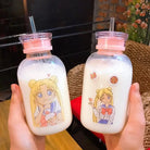 Kawaii Magical Girl Glass Water Bottles - Eating - bottle