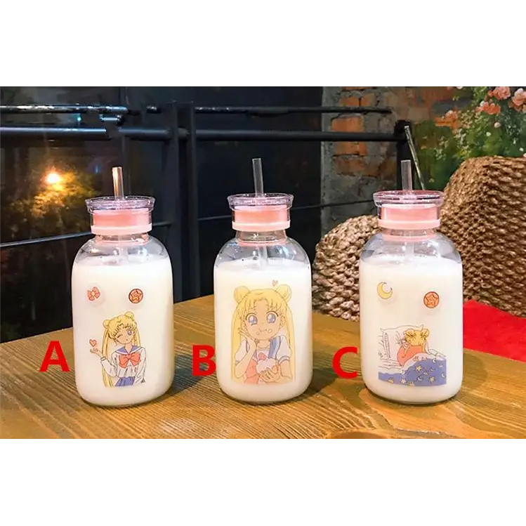 Kawaii Magical Girl Glass Water Bottles - bottle