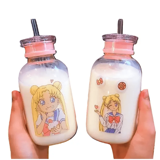 Kawaii Magical Girl Glass Water Bottles - Cosparty