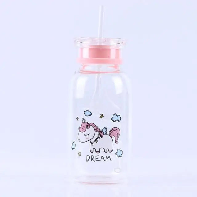 Kawaii Magical Girl Glass Water Bottles - Dream Unicorn - bottle