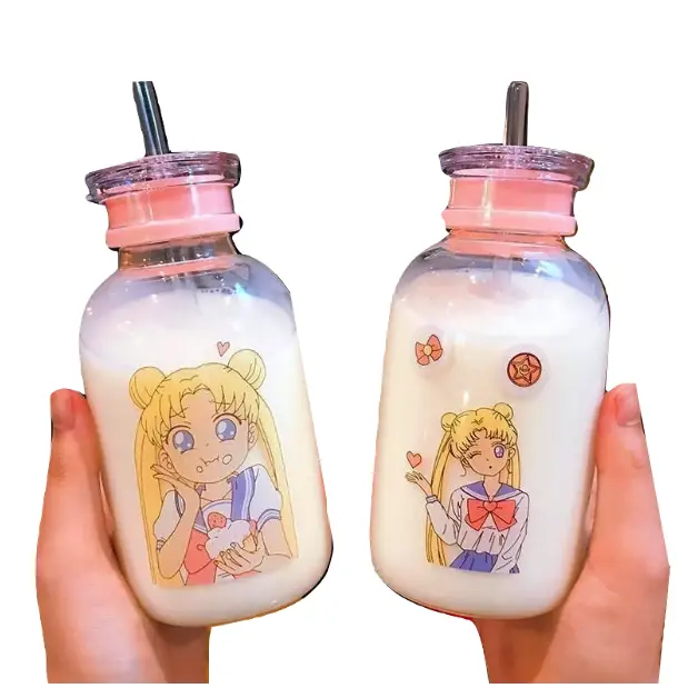 Kawaii Magical Girl Glass Water Bottles - bottle