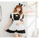 Kawaii Maid Cosplay Dress with Size Chart and Adorable Neko Twist - Cosparty