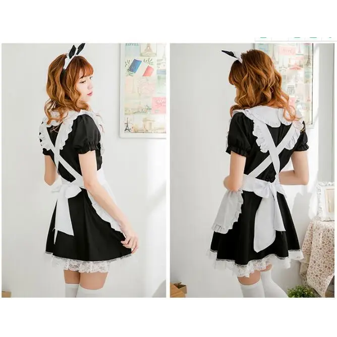 Kawaii Maid Cosplay Dress with Size Chart and Adorable Neko Twist - dress