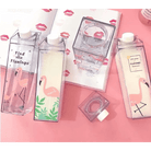 Kawaii Milk Carton Shaped Transparent Water Bottles - Cosparty