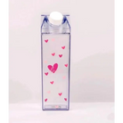 Kawaii Milk Carton Shaped Transparent Water Bottles - cup