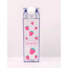 Kawaii Milk Carton Shaped Transparent Water Bottles - cup