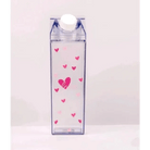 Kawaii Milk Carton Shaped Transparent Water Bottles - Cosparty